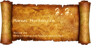 Hanus Hortenzia névjegykártya